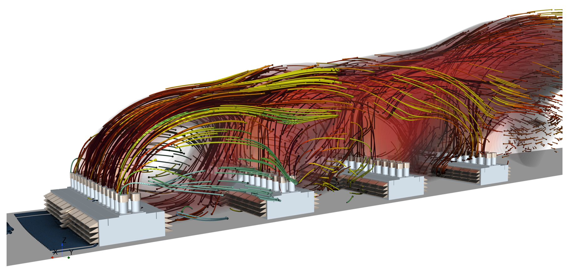 Modern data center aisle